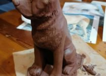 собака алабай из глины ручной работы