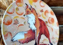 тарелка из глины ручная работа лисица