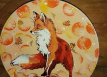 тарелка из глины ручная работа лисица