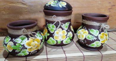 керамические посуда и сувениры желтого цвета